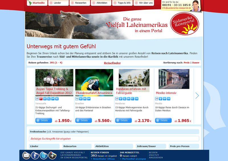 Suedamerika-Reiseportal.de Screenshot